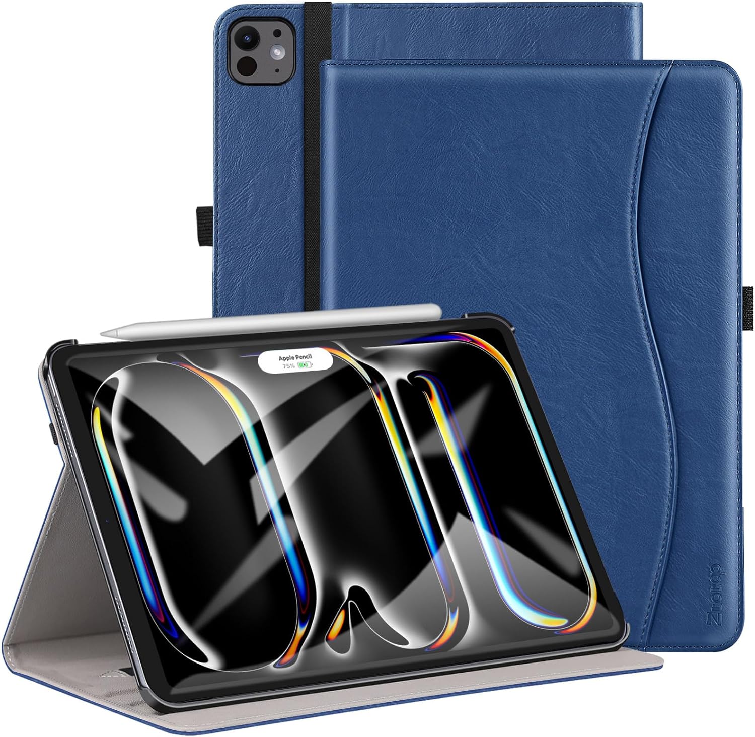 ZtotopCases for New 𝐢𝐏𝐚𝐝 𝐏𝐫𝐨 𝟏𝟑 Inch Case 2024(M4),7th Generation, Premium PU Leather Folio Cover,Supports Pencil Pro,Pencil(USB-C) and Touch ID, Auto Wake/Sleep for 12.9 in 6/5/4/3 Gen,Blue