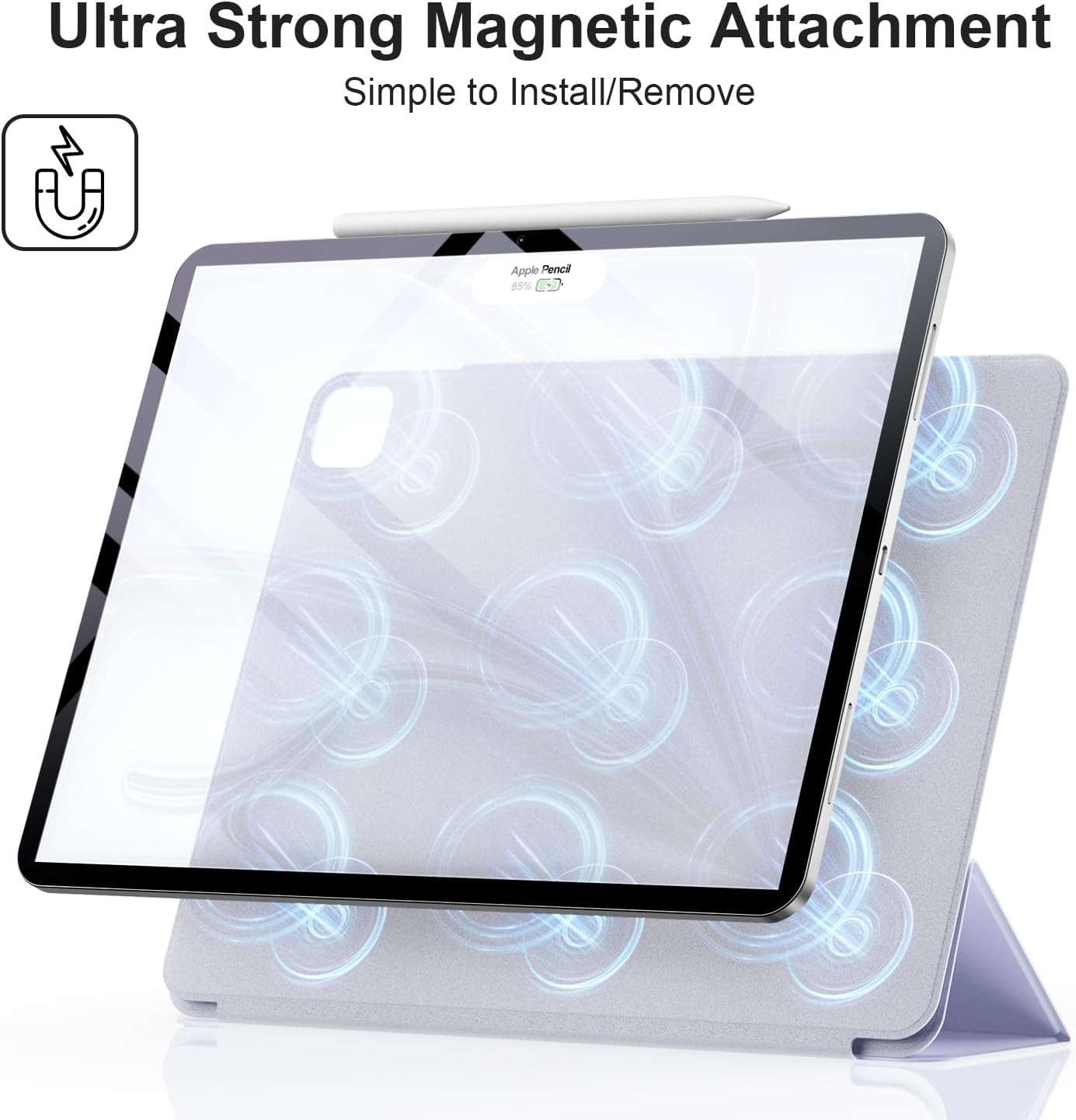 ZtotopCases for Air 13 Zoll M2 (2024) & iPad Pro 12.9 (2022/2021/2020),Powerful Magnetic,Ultra Slim Lightweight,Folding Stand Protective Case with Auto Wake/Sleep,Purple