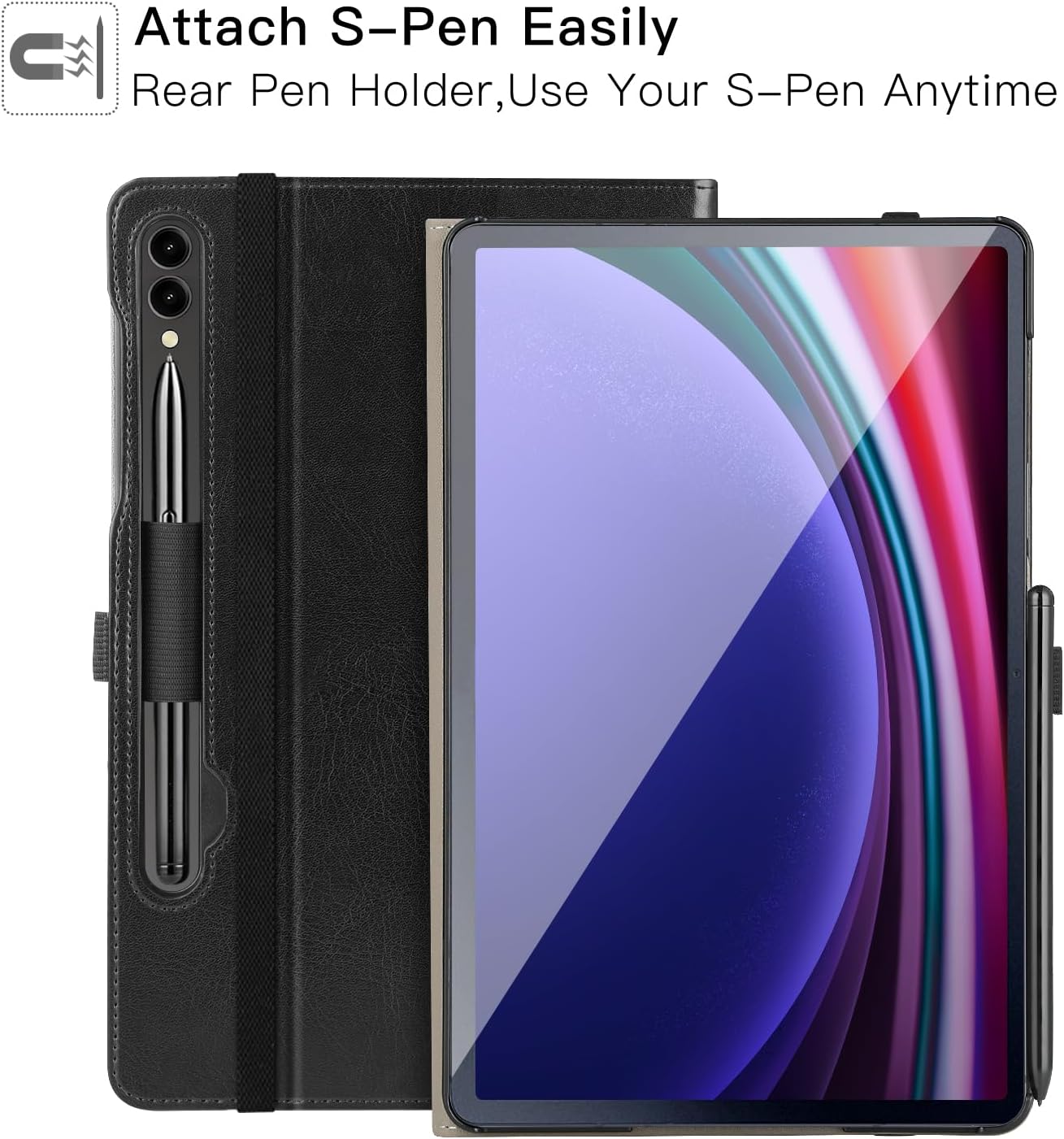 Samsung Galaxy Tab A9 Plus cover with a pen slot - Black