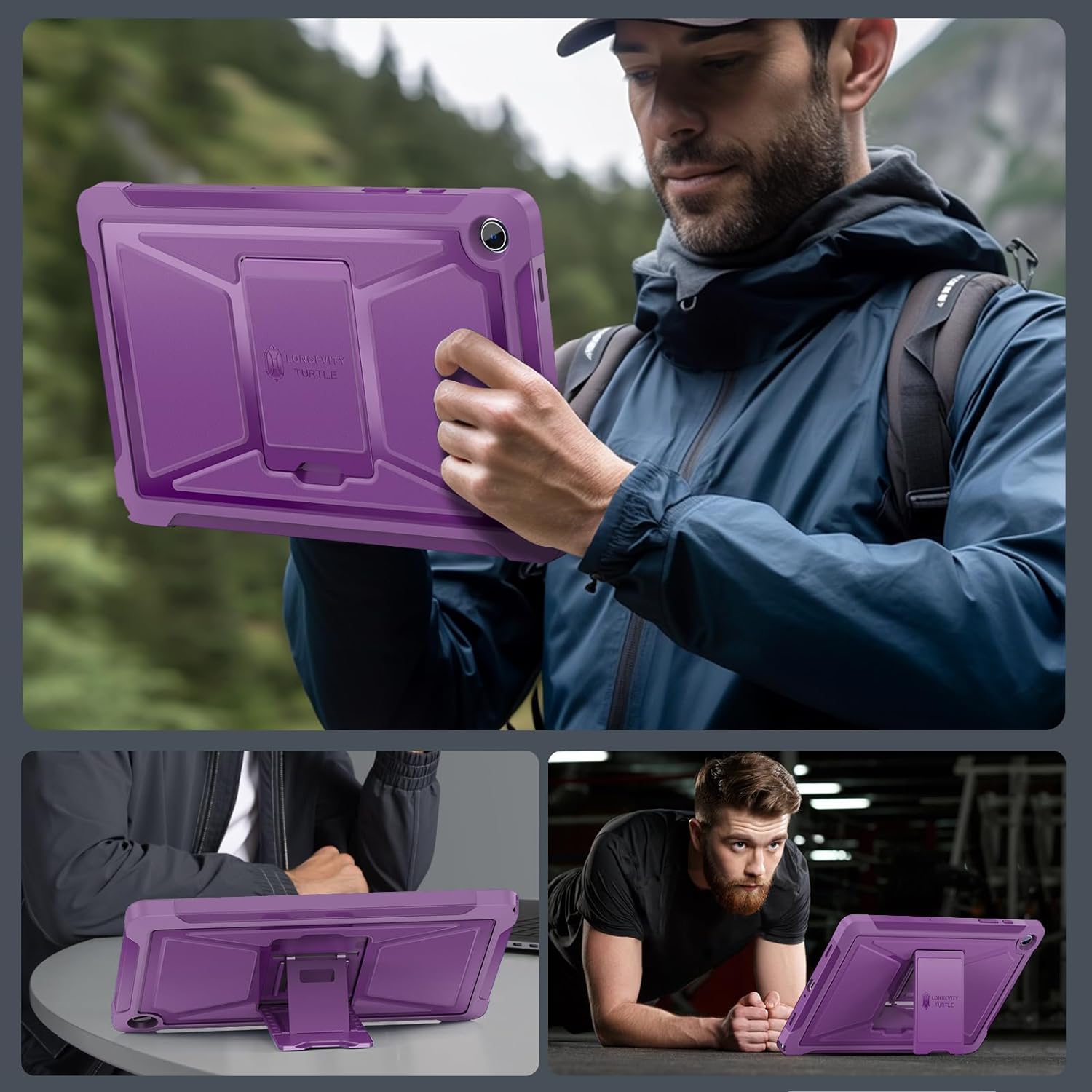 ZtotopCases for Samsung Galaxy Tab A9 Plus 11 Inch 5G 2023 Case, Built-in Screen Protector/Kickstand/Full-Body Dual Layer Shockproof Protective Cover for Tablet A9+ 11'' (SM-X210/X216/X218), Purple