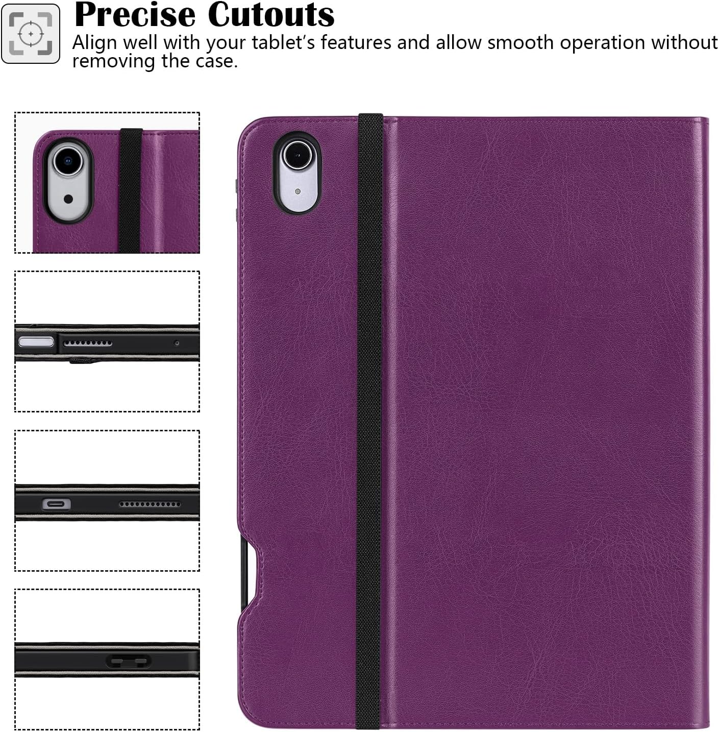 ZtotopCases for iPad Air 11 Inch Case M2 2024, iPad Air 5th/4th Generation Case 10.9 Inch 2022/2020 with Pencil Holder & Pocket, Premium PU Leather Folio Cover for iPad Air 6th 11 Inch Case, Purple