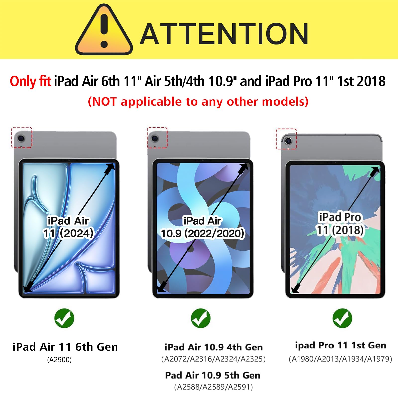 ZtotopCases for iPad Air 6th Generation 11 Inch 2024 Case & iPad Air 5th/4th Gen 10.9 Inch 2022/2020 & iPad Pro 11" 2018 1st with Pencil Holder, Soft TPU Back Slim Trifold Smart Cover