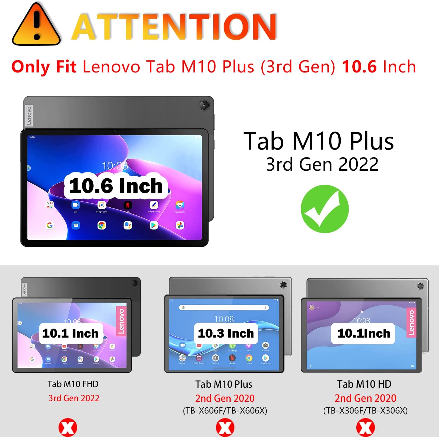 Onglet Lenovo M10 Plus (3rd Gen) 10,6 '' 3GB/32GB Grids Storm
